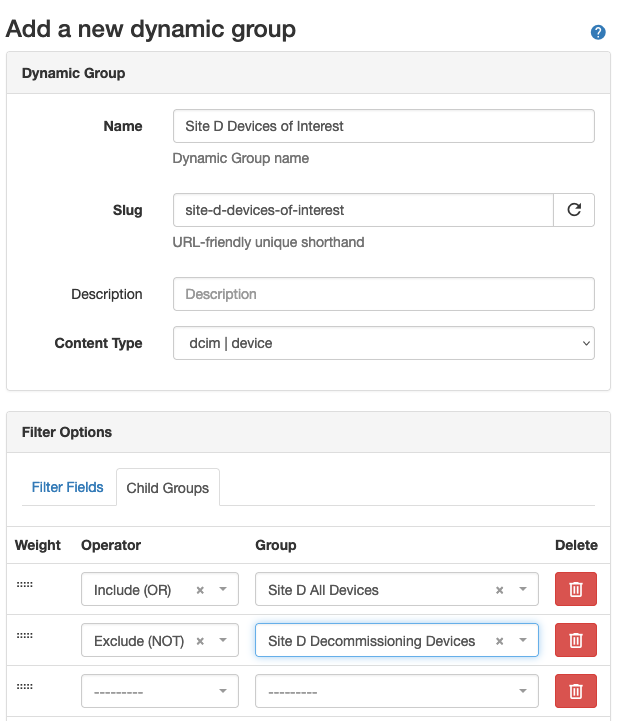 Defining a Group With Negation