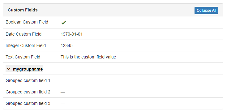 Custom Field Grouping